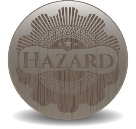 Hazard vintage wooden emblem