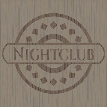 Nightclub wood emblem. Retro
