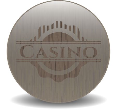 Casino retro style wood emblem