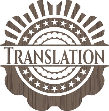 Translation retro wooden emblem