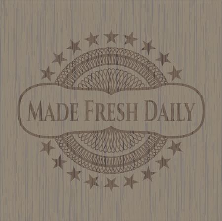Made Fresh Daily vintage wood emblem