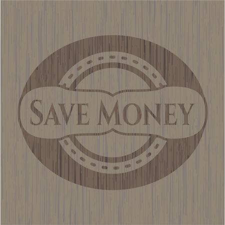 Save Money vintage wood emblem