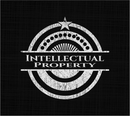 Intellectual property chalkboard emblem