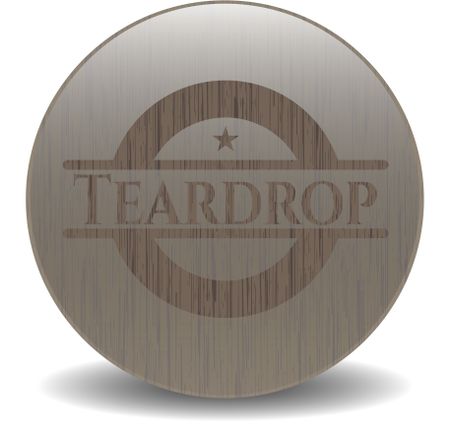Teardrop vintage wooden emblem