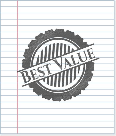 Best Value emblem with pencil effect