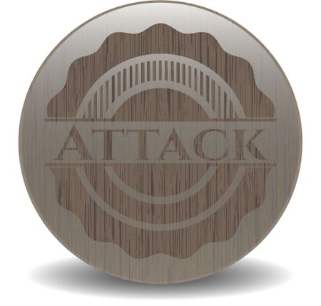 Attack wooden emblem. Vintage.