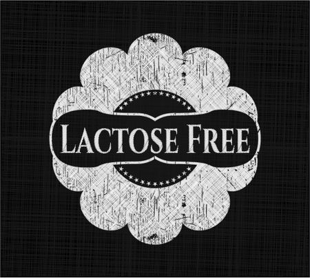 Lactose Free chalk emblem written on a blackboard