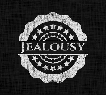 Jealousy chalk emblem written on a blackboard