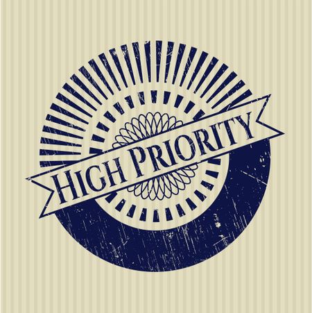High Priority rubber grunge texture stamp