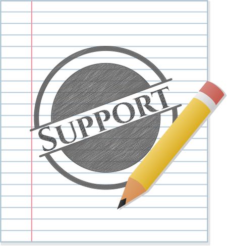 Support pencil strokes emblem