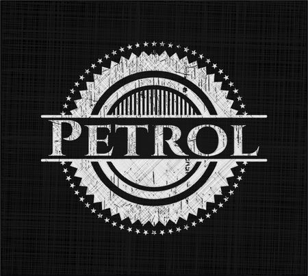 Petrol written on a blackboard