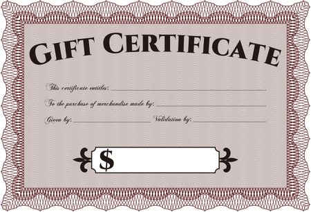 Vector Gift Certificate. Customizable, Easy to edit and change colors. With complex background. Good design. 
