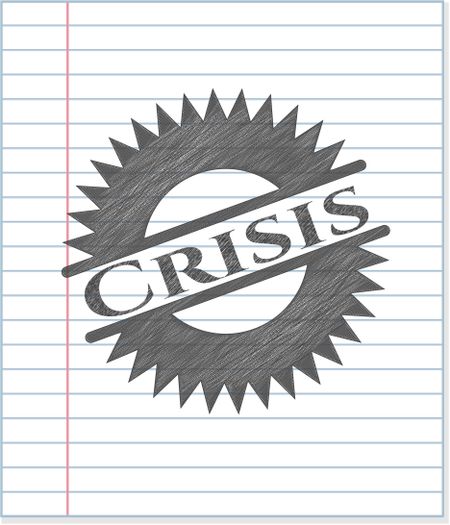 Crisis emblem drawn in pencil
