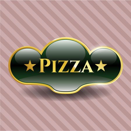 Pizza gold shiny emblem