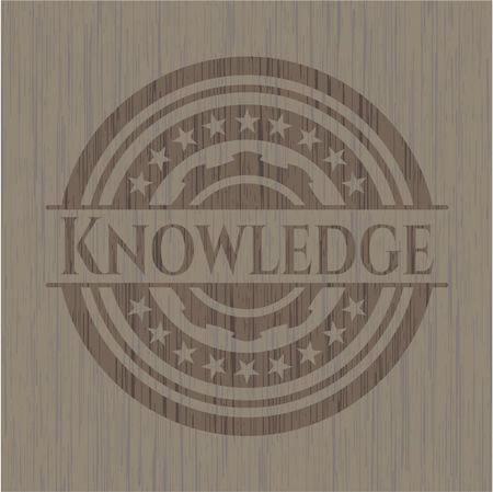Knowledge vintage wood emblem