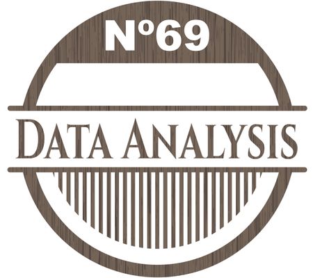 Data Analysis wooden emblem. Retro