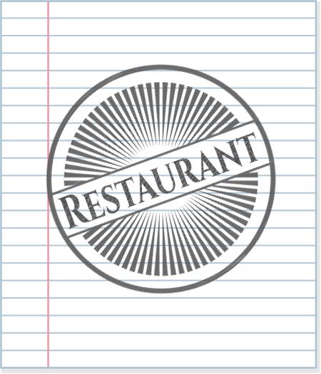 Restaurant emblem drawn in pencil