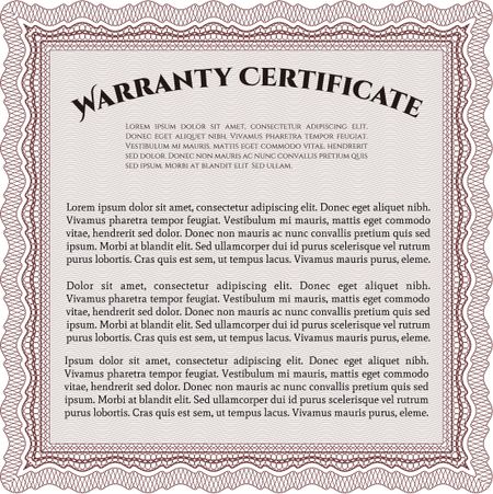 Warranty template. With complex background. Customizable, Easy to edit and change colors. Good design. 