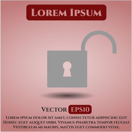 open lock icon vector symbol flat eps jpg app web concept