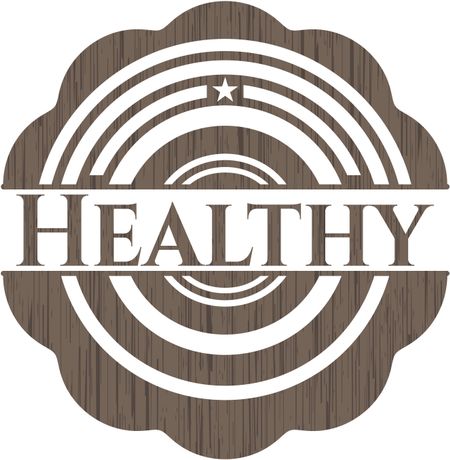 Healthy retro style wood emblem