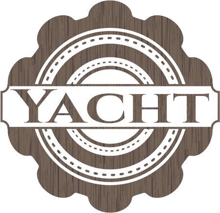Yacht retro style wood emblem