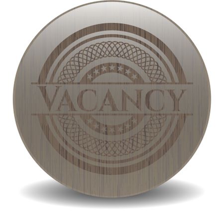Vacancy badge with wood background
