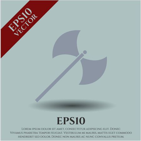 Medieval axe icon or symbol