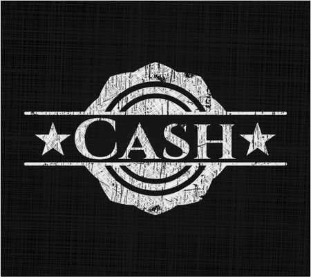 Cash chalk emblem written on a blackboard