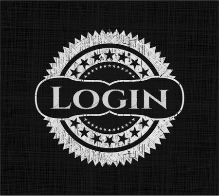 Login chalk emblem written on a blackboard