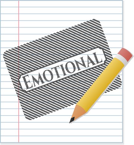 Emotional emblem draw with pencil effect