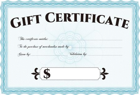 Modern gift certificate template.