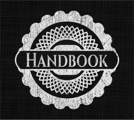Handbook chalk emblem, retro style, chalk or chalkboard texture