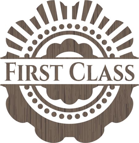 First Class vintage wood emblem