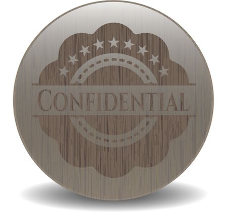 Confidential vintage wood emblem