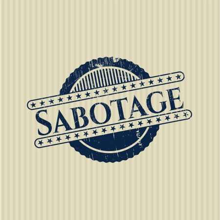 Sabotage rubber stamp with grunge texture