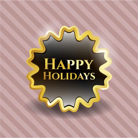 Happy Holidays gold emblem