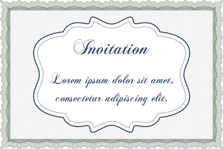 Retro vintage invitation. Retro design. With guilloche pattern.