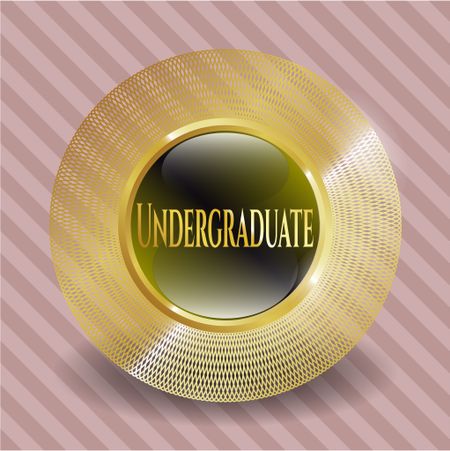 Undergraduate golden badge or emblem