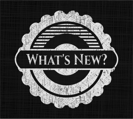 What's New? chalk emblem, retro style, chalk or chalkboard texture