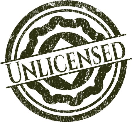 Unlicensed rubber stamp with grunge texture
