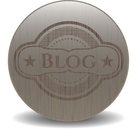 Blog wooden emblem. Retro