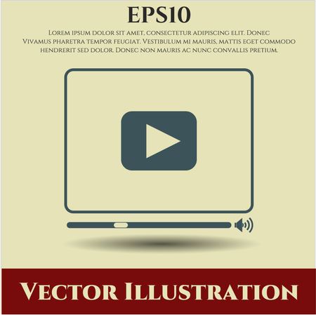 video player icon vector symbol flat eps jpg app web