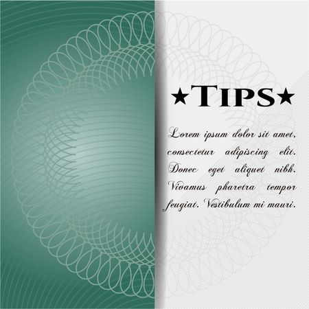 Tips retro style card or poster