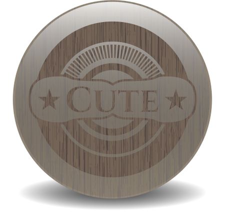 Cute wooden emblem. Vintage.
