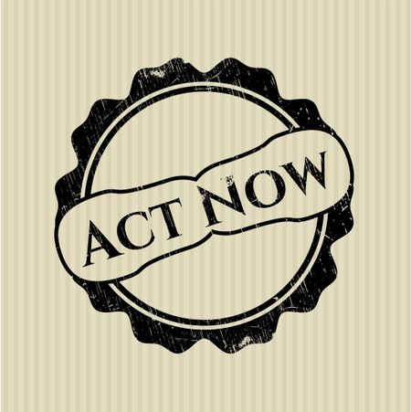 Act Now rubber seal with grunge texture