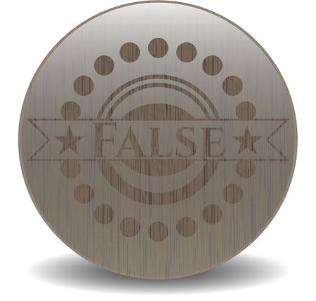 False wooden emblem. Vintage.