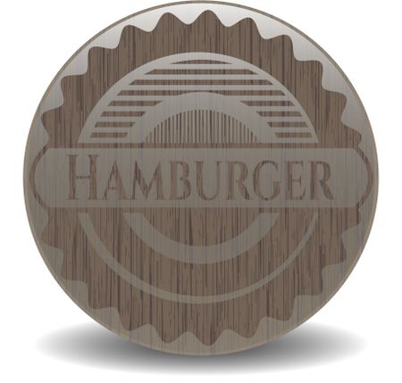 Hamburger wood emblem. Retro
