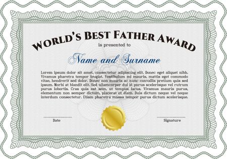 World's Best Father Award. Nice design. Easy to print. Detailed. 