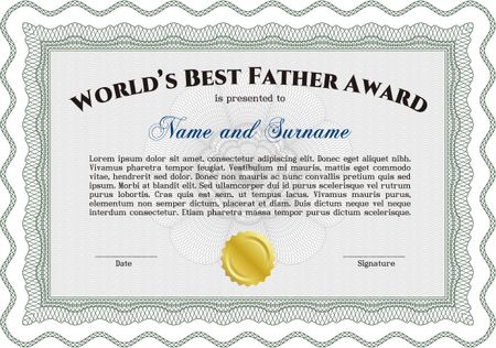 World's Best Father Award. Nice design. Easy to print. Detailed.