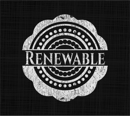 Renewable chalk emblem written on a blackboard